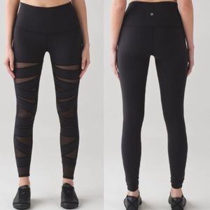 Lululemon wunder under pant high rise tech mesh black size 4